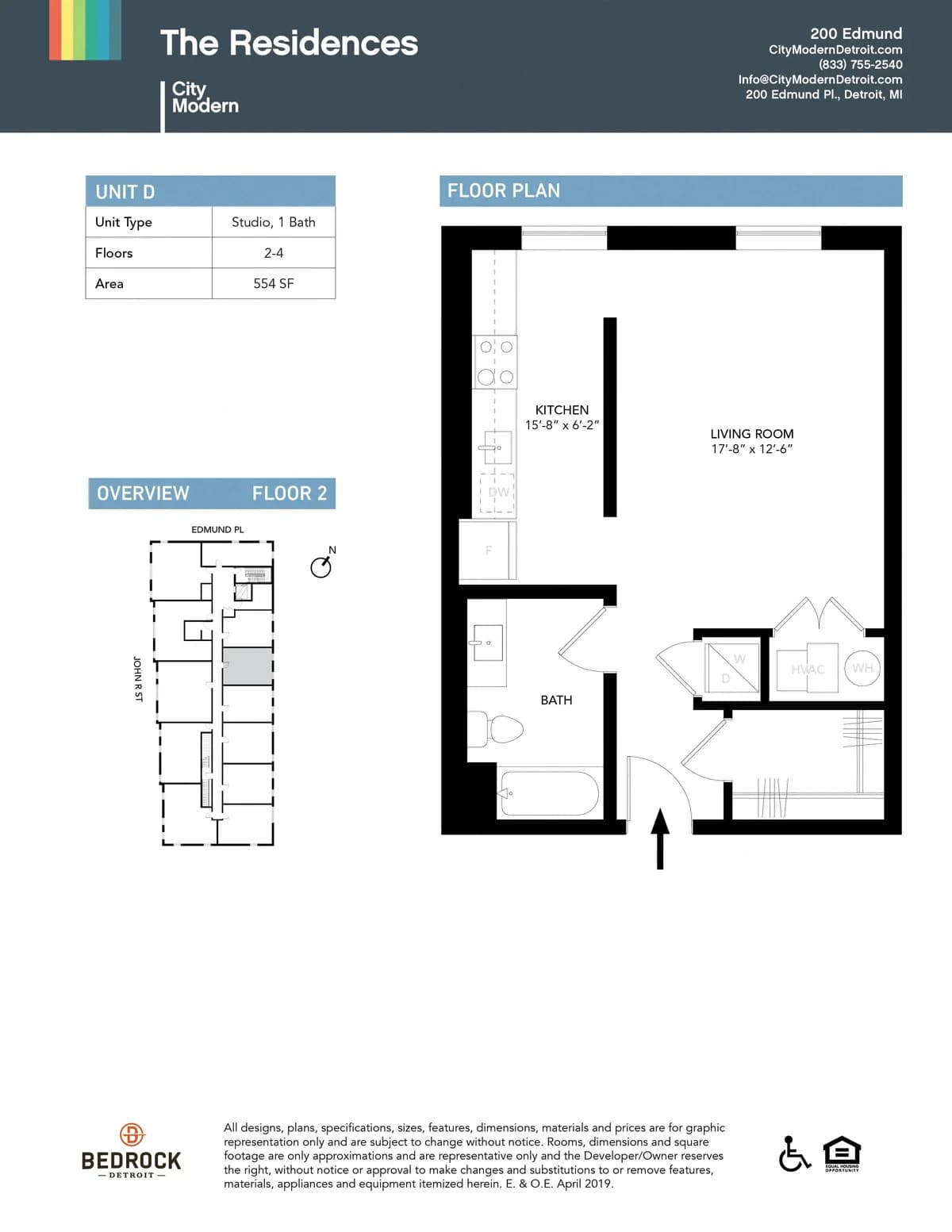 Detroit apartments for rent - image - 200 Edmund - D