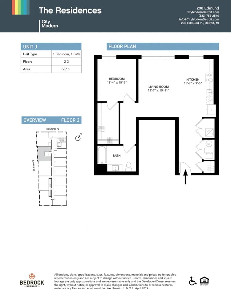 Detroit apartments for rent - image - 200 Edmund - J