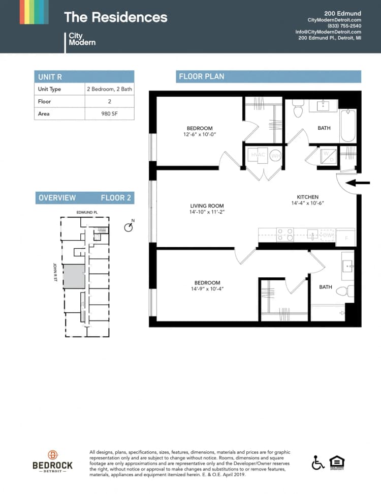 Detroit apartments for rent - image - 200 Edmund - R
