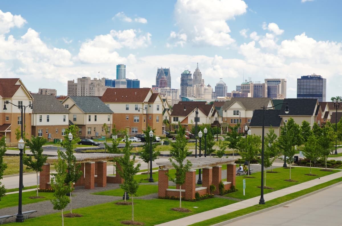 Detroit apartments for rent - image - Looking Southeast from Miracles and Four Tops.webp