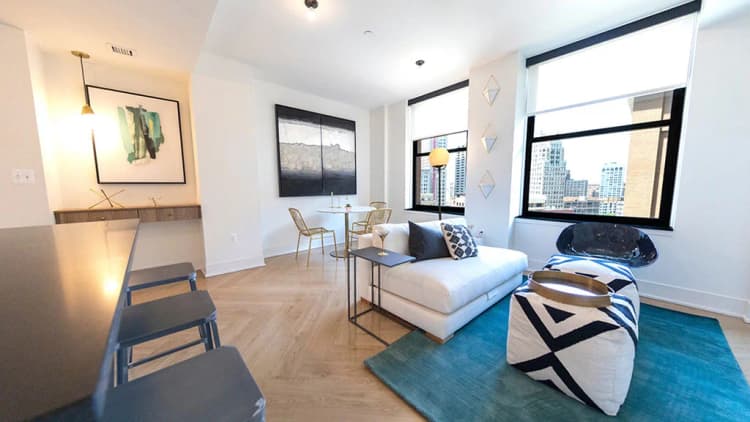 Detroit apartments for rent - image - Living Room With Dining