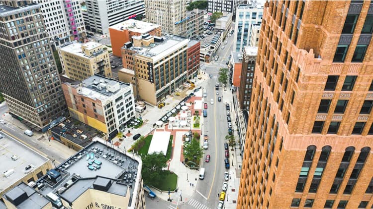 Detroit apartments for rent - image - Aerial View Of Buildings