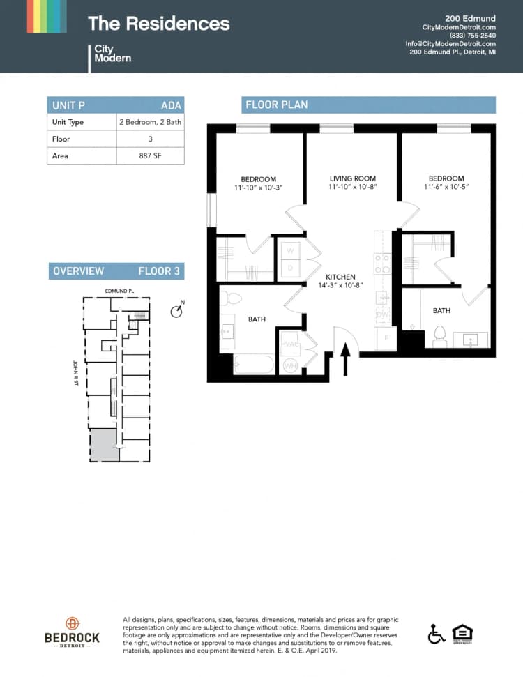 Detroit apartments for rent - image - 200 Edmund - P (ADA)