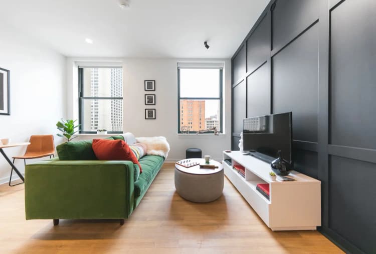 Detroit apartments for rent - image - Sofa and Tv in Living room