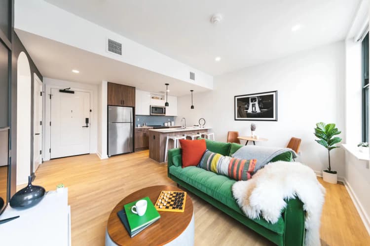 Detroit apartments for rent - image - Green sofa
