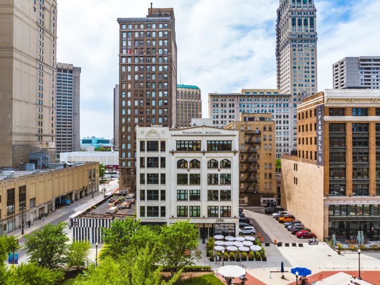 Detroit apartments for rent - image - The Malcomson | Aerial view