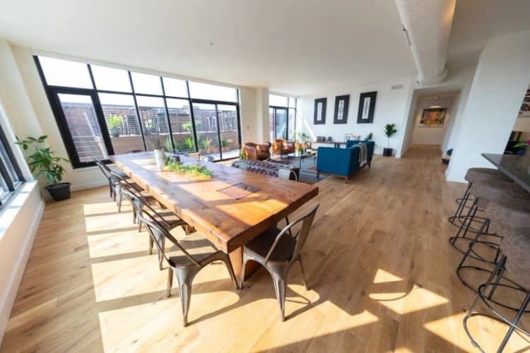 Detroit apartments for rent - image - Large Wooden Table