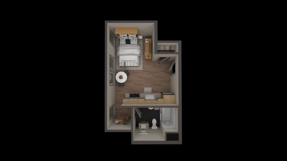 Detroit apartments for rent - image - Studio Floor Plan.png