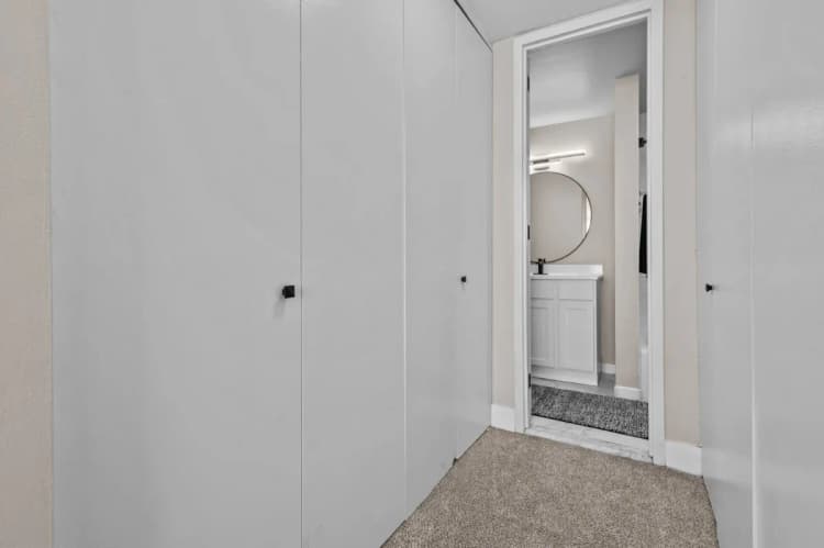 Detroit apartments for rent - image - North Park Towers - Closet Area and Bathroom.webp